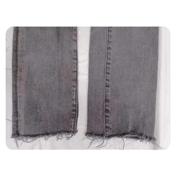 Agolde Sophie Crop High Rise  Skinny Distressed Raw Hem Jeans Size 24 - Picture 6 of 13